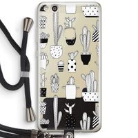Cactusmotief: Huawei Ascend P10 Lite Transparant Hoesje met koord