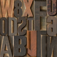 Bruin 3d-effect behang letters