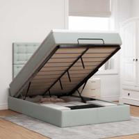 Ottoman bed met matrassen 120x200cm fluweel lichtgrijs