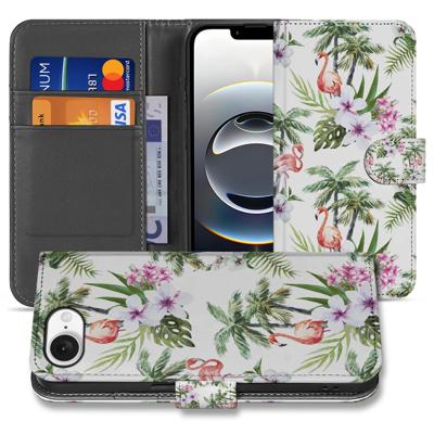 iPhone 16e | Telefoonhoesje | Met pasjeshouder | Flamingo Palms iPhone 16e | Telefoonhoesje | Met pasjeshouder | Flamingo Palms