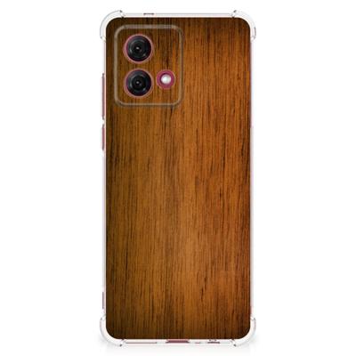 Motorola Moto G84 Stevig Telefoonhoesje Donker Hout Motorola Moto G84 Stevig Telefoonhoesje Donker Hout