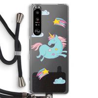 Vliegende eenhoorn: Sony Xperia 1 III Transparant Hoesje met koord