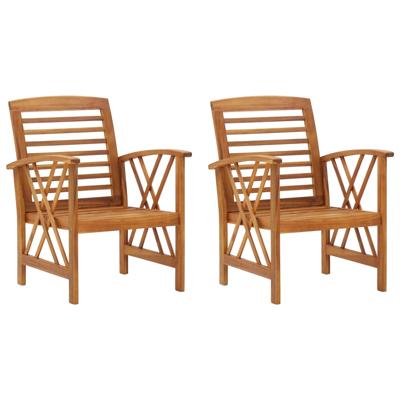 Tuinstoelen 2 st massief acaciahout