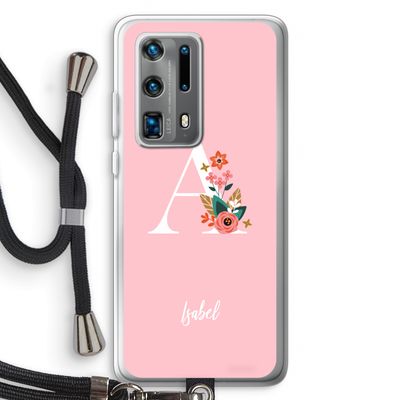 Pink Bouquet: Huawei P40 Pro Plus Transparant Hoesje met koord