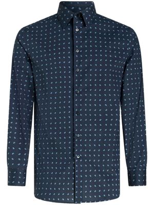 ETRO chemise en coton à imprimé cachemire - Bleu