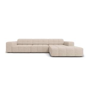 Cosmopolitan Design Chicago Hoekbank met Chaise Longue Rechts - Chenille - Lichtbeige