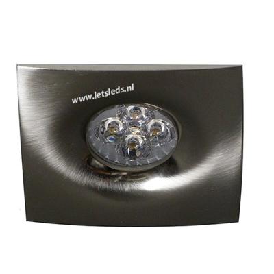 LED spot MR16 4Watt vierkant NIKKEL dimbaar (12 Volt)