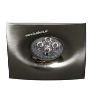 LED spot MR16 4Watt vierkant NIKKEL dimbaar (12 Volt)