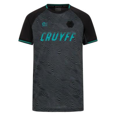 Cruyff Icon T-Shirt Kids Zwart Turquoise