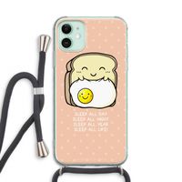 Sleep All Day: iPhone 11 Transparant Hoesje met koord