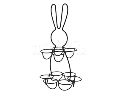 Eierhouder Konijn Metaal 32cm Zwart