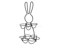 Eierhouder Konijn Metaal 32cm Zwart