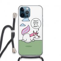 Unicorn: iPhone 13 Pro Max Transparant Hoesje met koord
