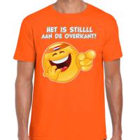 Oranje supporter T-shirt voor heren - emoji - oranje - EK/WK voetbal supporter - Nederland