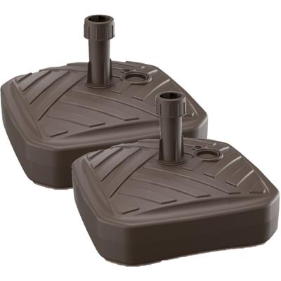 Prosperplast Parasolvoet - 2x - vierkant - rotan look - bruin - 12 l - 39 cm