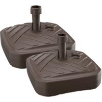Prosperplast Parasolvoet - 2x - vierkant - rotan look - bruin - 12 l - 39 cm