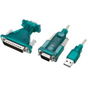 LogiLink UA0042B seriële converter/repeater/isolator USB 2.0 RS-232 Groen, Transparant