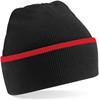 Beechfield CB471 Teamwear Beanie - Black/Classic Red - One Size