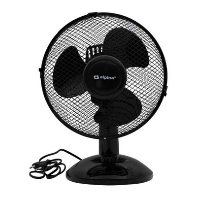 Alpina tafelventilator 23 cm. zwart