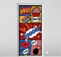 Tienerkamer deursticker komische pop art - thumbnail