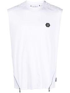 Philipp Plein t-shirt sans manches à patch logo - Blanc