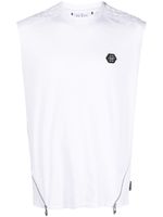 Philipp Plein t-shirt sans manches à patch logo - Blanc - thumbnail