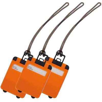 Kofferlabel van 9,5 cm - Pakket van 5x stuks - Reiskoffer reisaccessoires - oranje - beschrijfbaar