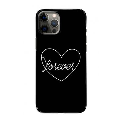 Forever heart black: Volledig geprint iPhone 12 Hoesje