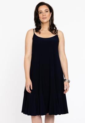 Yoek Jurk spaghetti | Blauw | Maat 50/52