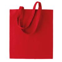 Katoenen schoudertasje - 2x stuks - rood - 38 x 42 cm - Boodschappentas - met hengsels