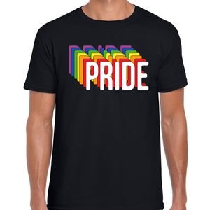 Pride regenboog / LGBTQ Heren t-shirt - zwart