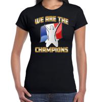 Verkleed T-shirt voor dames - Frankrijk - zwart - voetbal supporter - themafeest - thumbnail