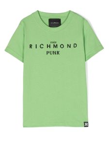 John Richmond Junior t-shirt en coton à logo imprimé - Vert