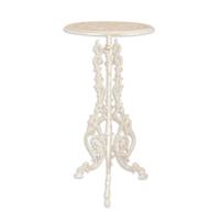 A CAST IRON PLANT TABLE, WHITE