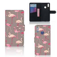 Huawei Y7 (2019) | Telefoonhoesje | Met pasjeshouder | Flamingo