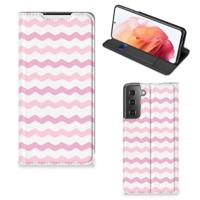 Samsung Galaxy S21 | Hoesje met Magneet | Waves Roze Samsung Galaxy S21 | Hoesje met Magneet | Waves Roze