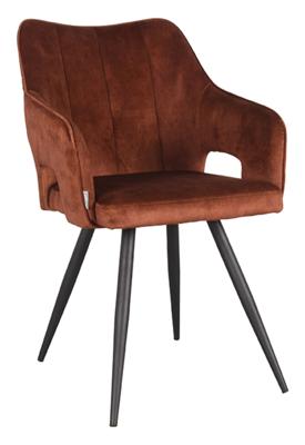 LABEL51 Eetkamerstoel 'Noud' Velvet, kleur Rust