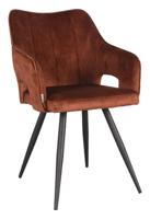 LABEL51 Eetkamerstoel 'Noud' Velvet, kleur Rust