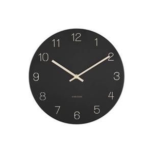 Karlsson - Wandklok Charm - Gegraveerde nummers - Zwart - Ø35cm