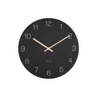 Karlsson - Wandklok Charm - Gegraveerde nummers - Zwart - Ø35cm