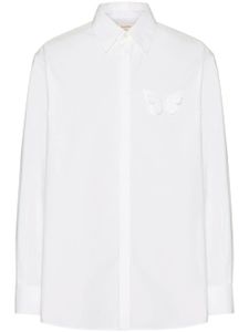 Valentino Garavani chemise en coton à applique papillon - Blanc