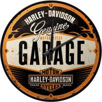 NOSTALGIC ART Wandklok Harley Davidson Garage, Wandklokken over motorfietsen - thumbnail