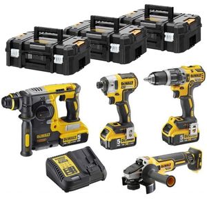 DeWalt DCK422P3T accu set |  DCD796 + DCF887 + DCG405 en DCH273 in T-Stak koffers | 18v 5.0Ah Li-ion - DCK422P3T-QW