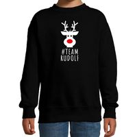 Kersttrui/sweater voor kinderen - team Rudolf - zwart