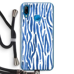 Blauwe nerven: Huawei P20 Lite Transparant Hoesje met koord