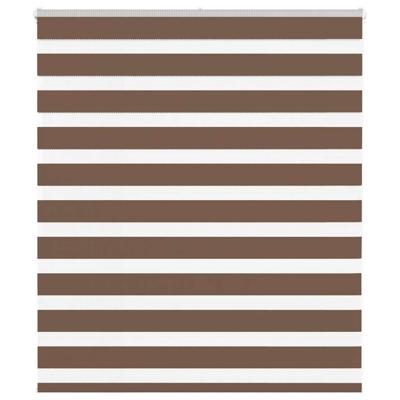 VidaXL Zebra rolgordijn 130x100 cm stofbreedte 125,9cm polyester bruin