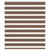 VidaXL Zebra rolgordijn 130x100 cm stofbreedte 125,9cm polyester bruin