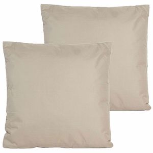 Buitenkussen - 2x - Taupe/beige - 60 x 60 cm - binnen/buiten