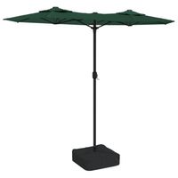 The Living Store dubbele parasol - LED-verlichting - groen/donkergrijs - 316x145x240cm - thumbnail