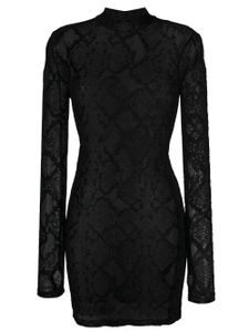 Philipp Plein robe transparente à imprimé peau de serpent - Noir